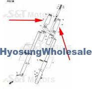 51881H99D00CR Hyosung Classic Fork Cover Upper GV650 ST7