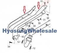 14701H99D00 Hyosung Exhaust Cover Front GV650 ST7